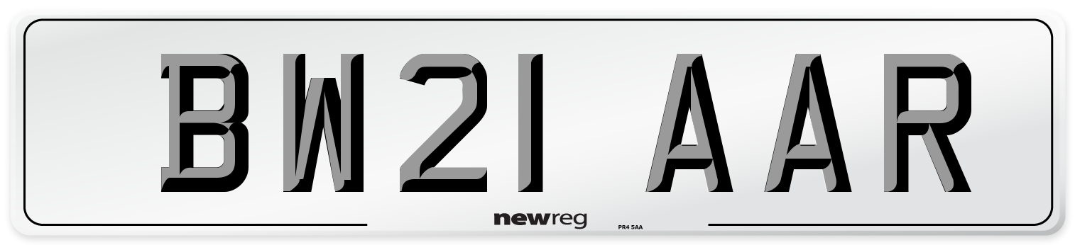 BW21 AAR Number Plate from New Reg